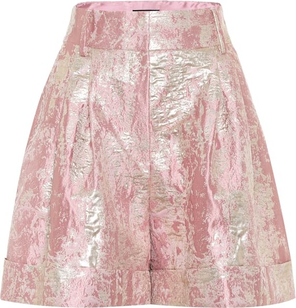 Dolce & Gabbana High-rise lamé jacquard shorts