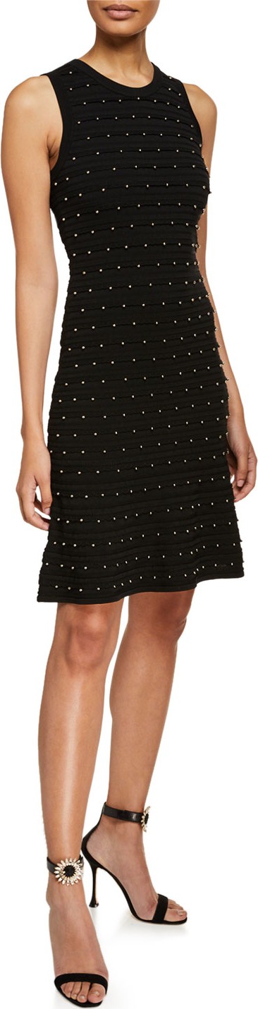 MICHAEL MICHAEL KORS Scalloped Embellished Crewneck Tank Dress
