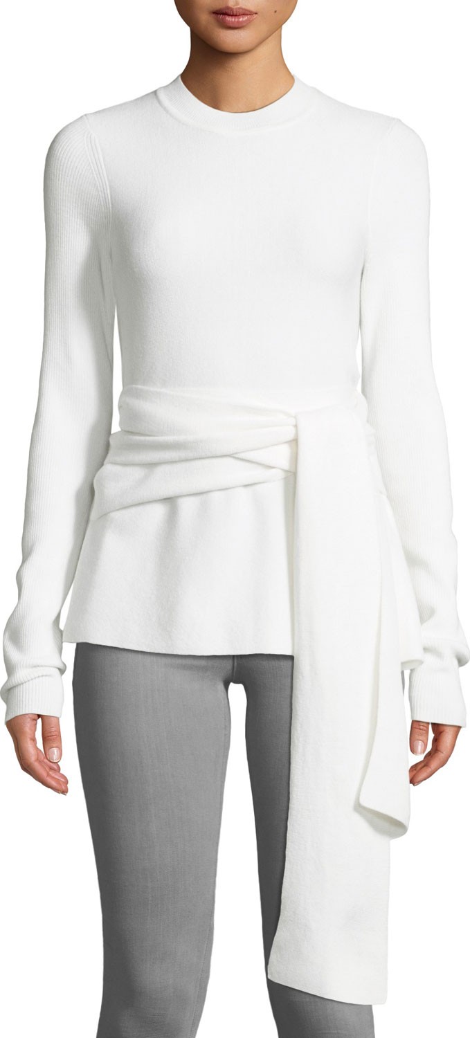 DIANE von FURSTENBERG Devin Wrap-Front Merino Wool Sweater