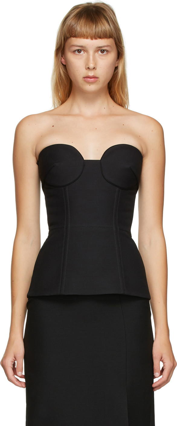 Valentino - Black Wool & Silk Crepe Bustier