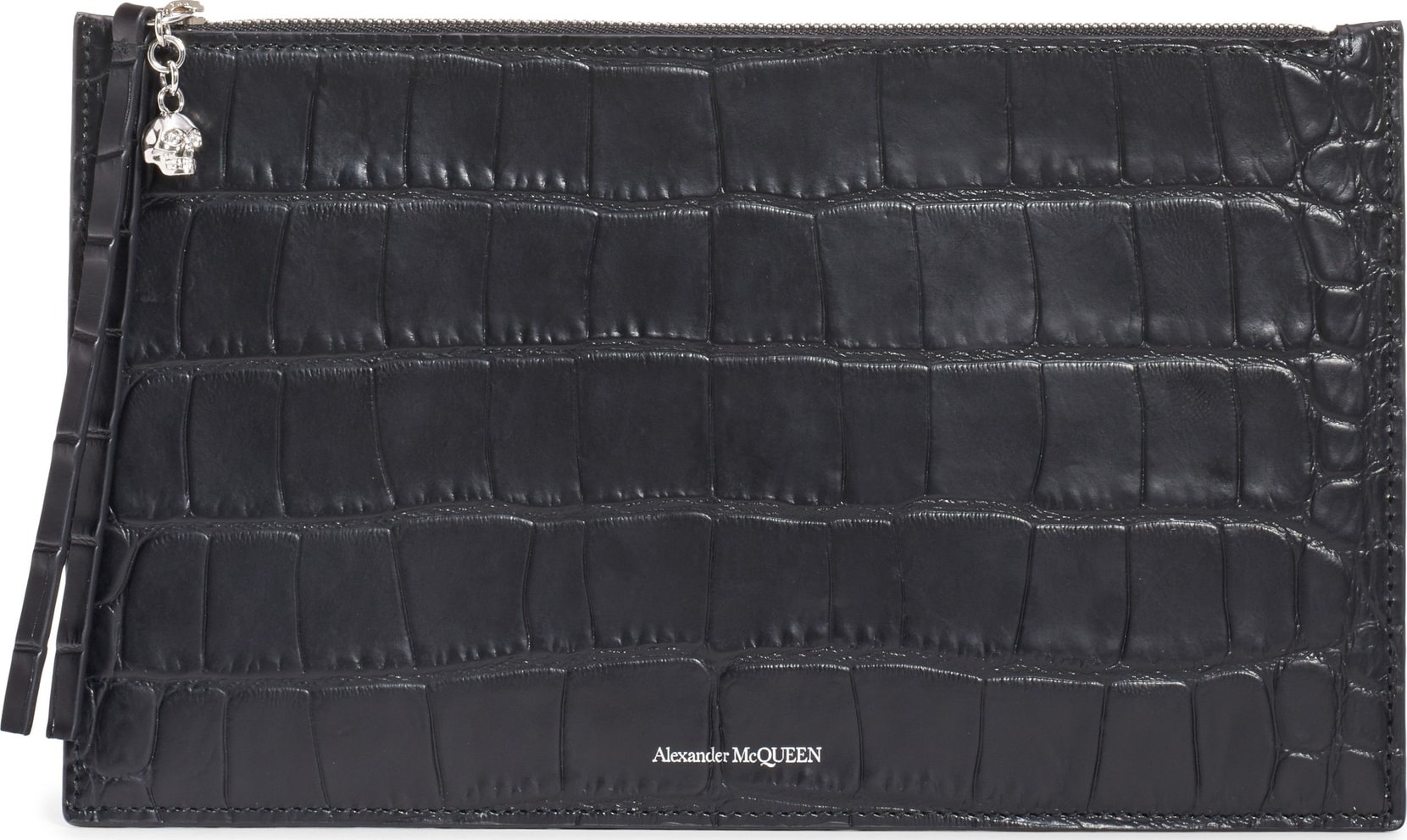 Alexander McQueen Croc Embossed Leather Pouch