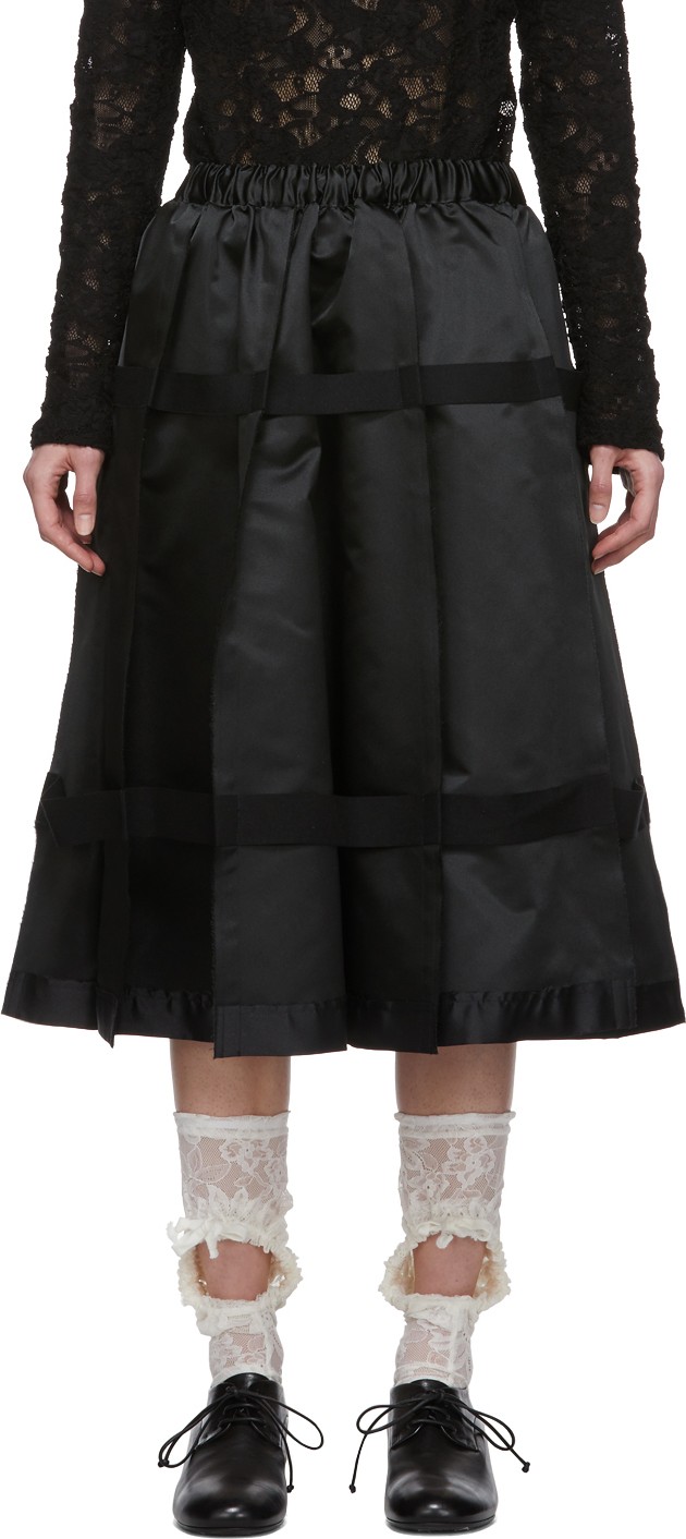 Comme Des Garcons Black Pleated Strap Skirt