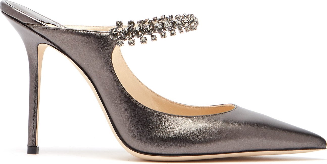 Jimmy Choo Bing 100 crystal-embellished leather mules
