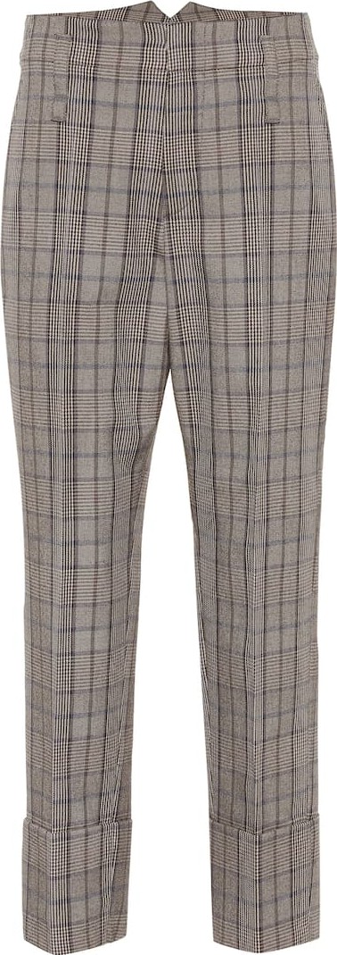 Brunello Cucinelli Checked wool and cotton pants