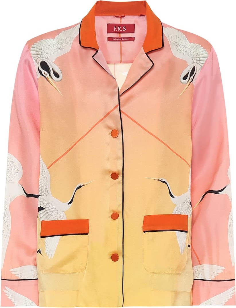 F.R.S For Restless Sleepers Ade printed silk pajama shirt