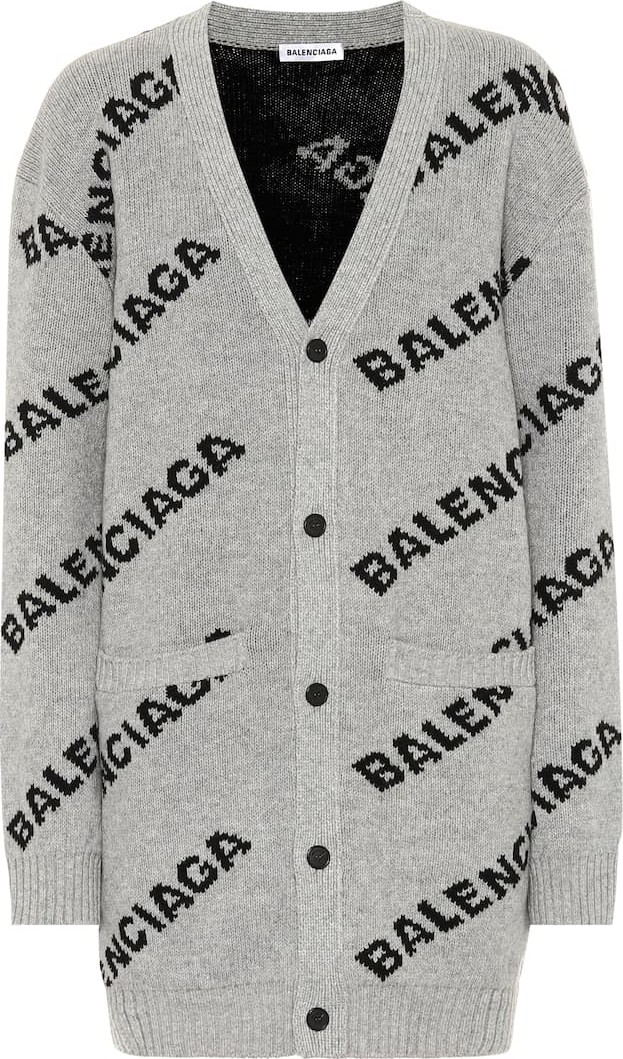 Balenciaga Intarsia wool-blend cardigan
