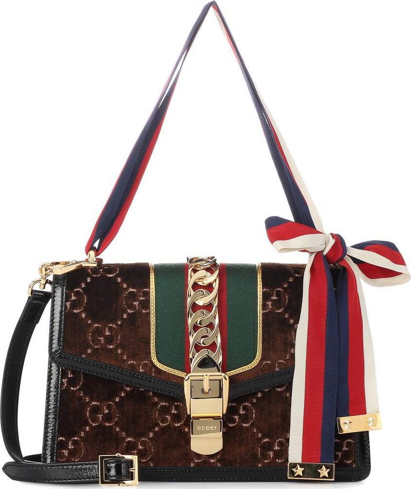 Gucci Sylvie GG Small velvet shoulder bag