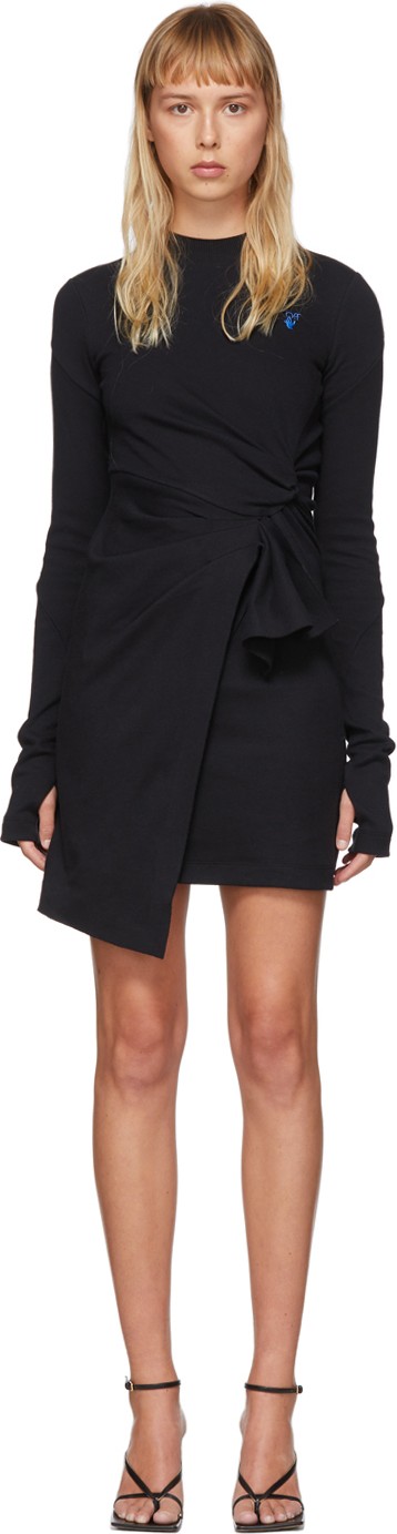 Off White Black Mariacarla Wrap Dress