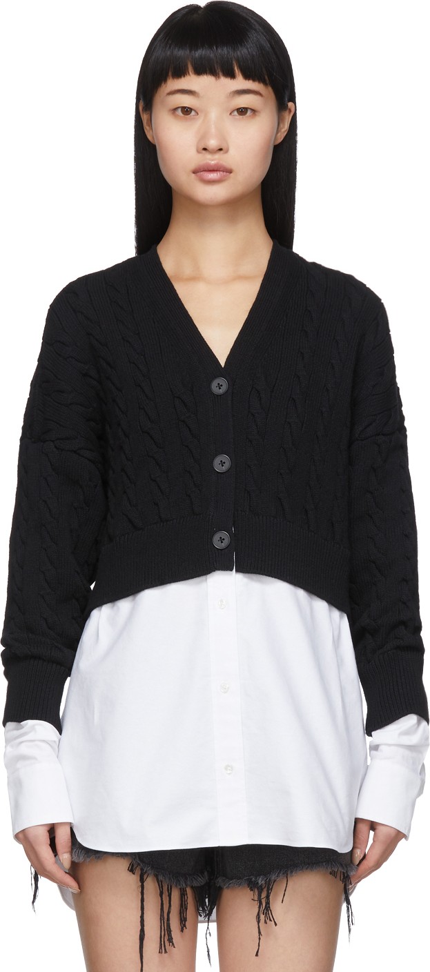 Alexanderwang.T Black & White Bi-Layer Cardigan