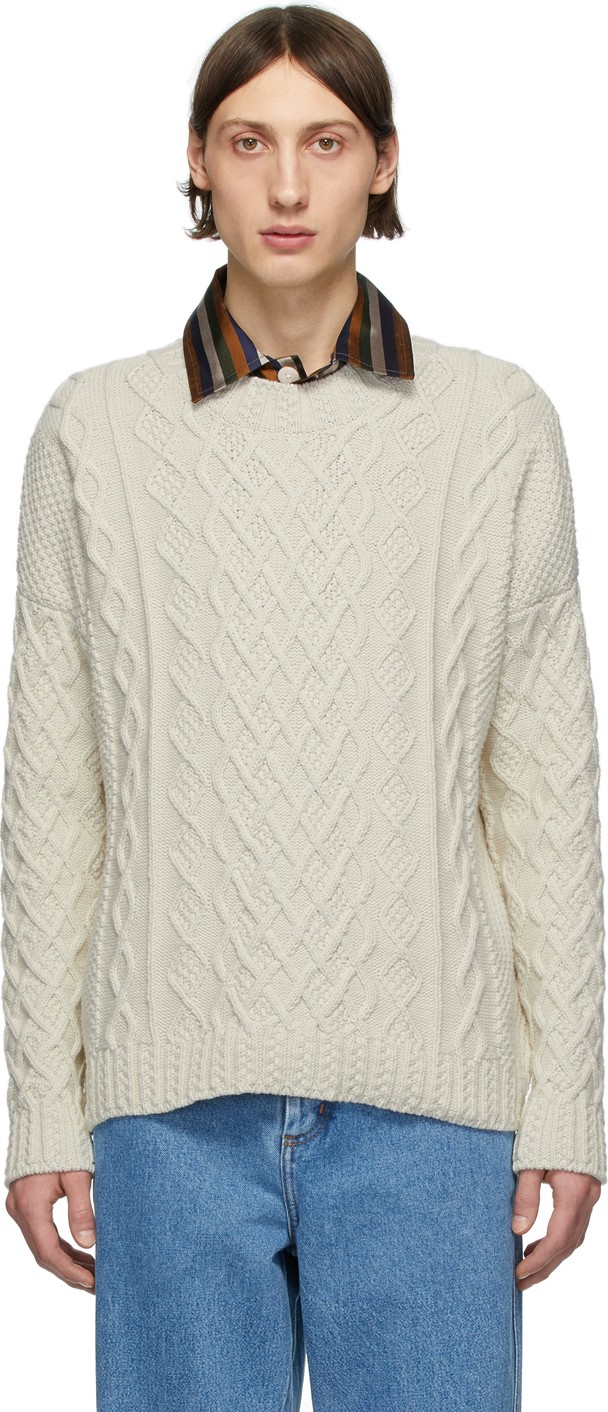 LOEWE Off-White Cable Knit Sweater