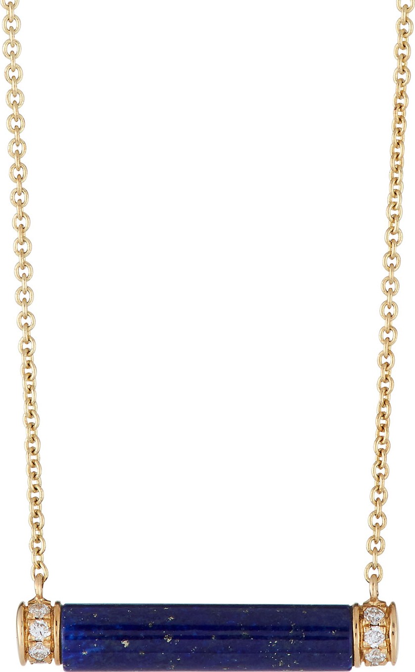 Sydney Evan 14k Gold Lapis Bar Necklace