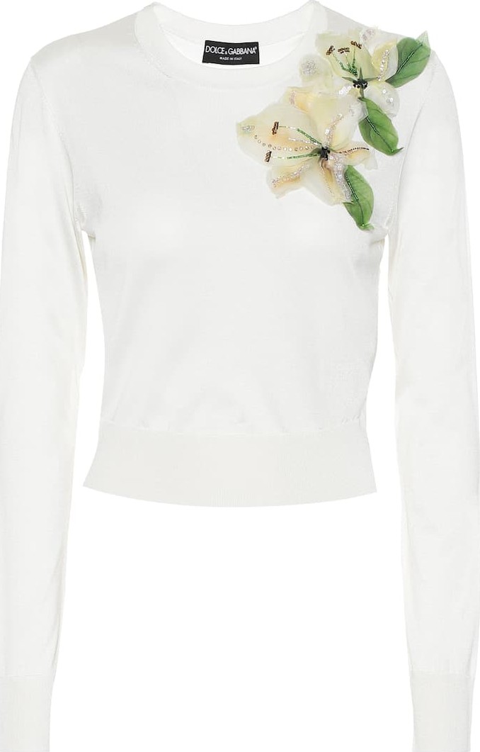 Dolce & Gabbana Embellished silk sweater