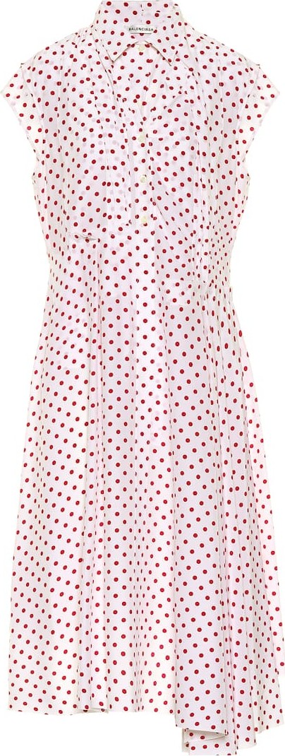 Balenciaga Polka-dot silk shirt dress