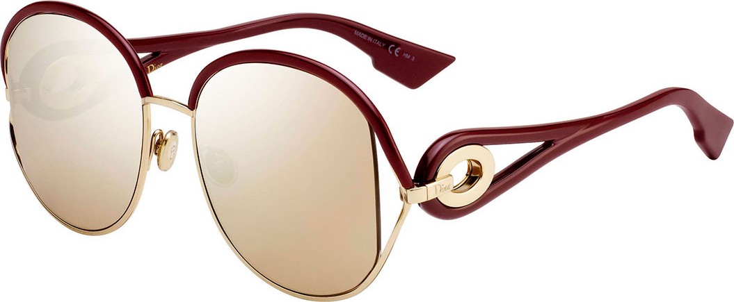 Dior New Volutes Mirrored Round Sunglasses