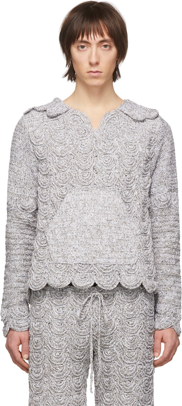 Judy Turner Silver Crochet Cleo Hoodie