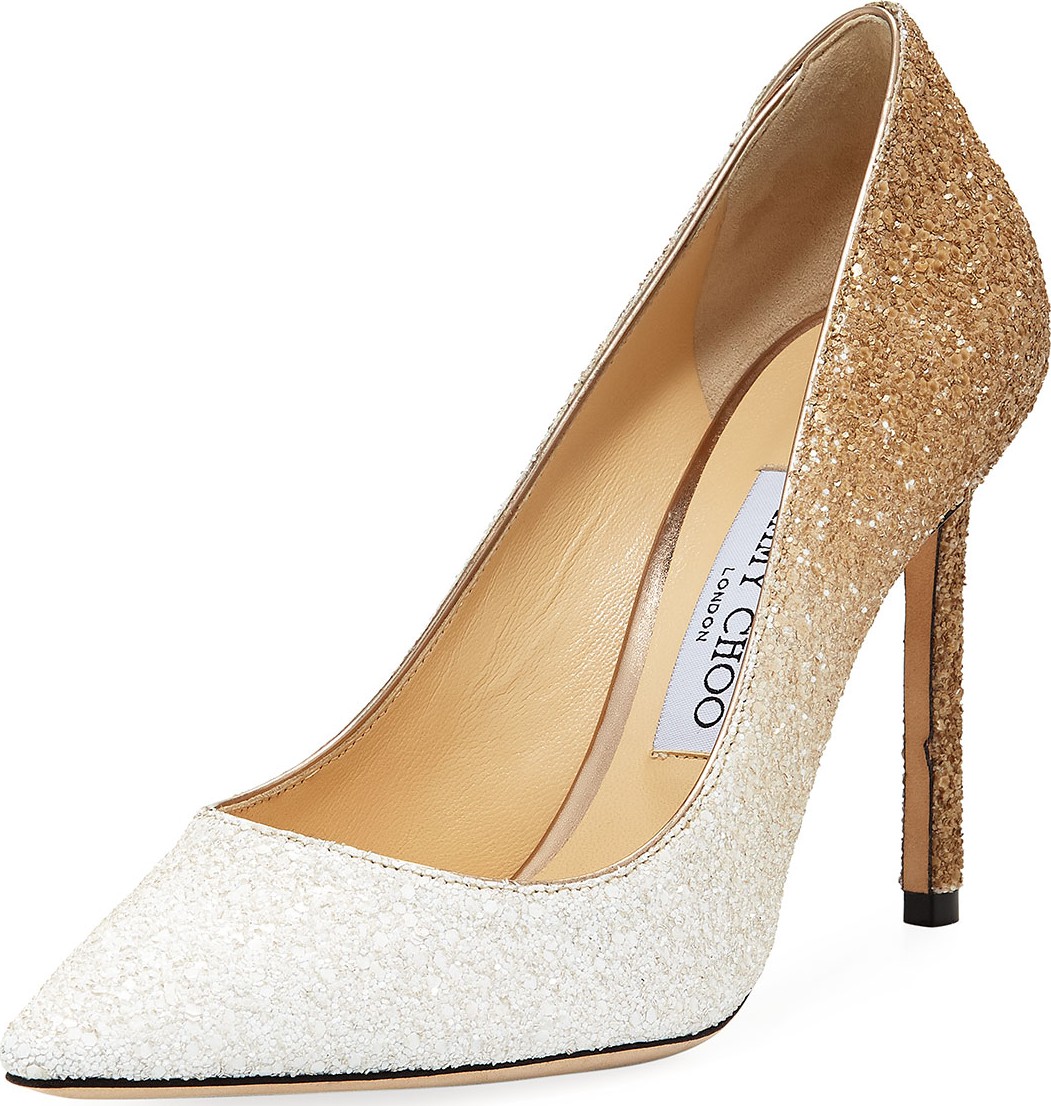 Jimmy Choo Romy 100mm Ombre Glitter Pumps