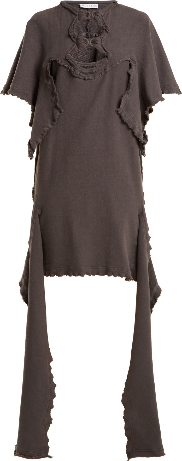 J.W.Anderson Cut-out distressed cotton-jersey dress