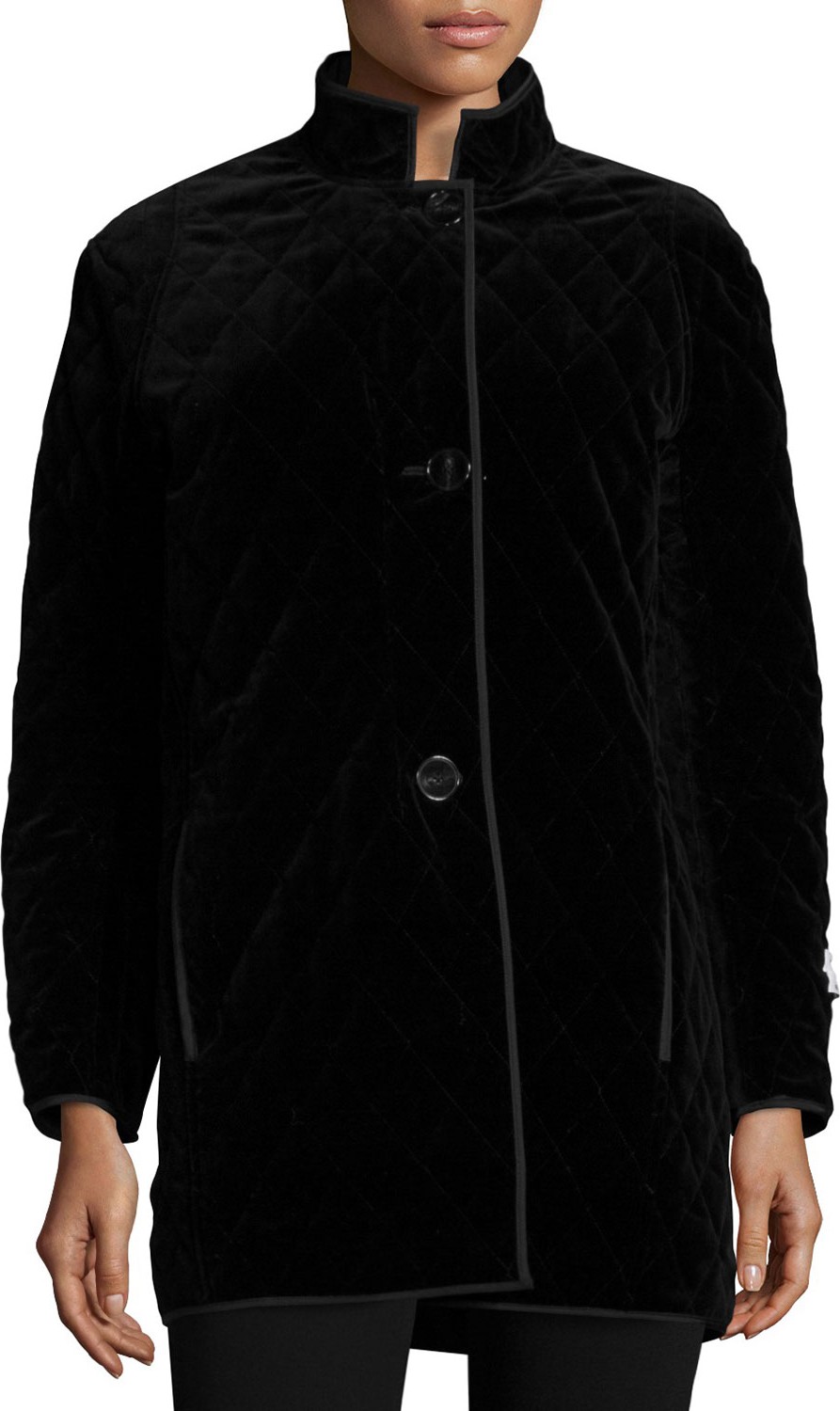 Jane Post Quilted Velvet Raincoat