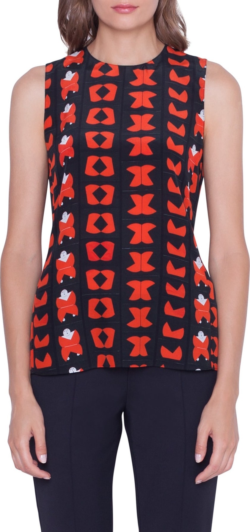 Akris Magic Forms Print Silk Crêpe Shell