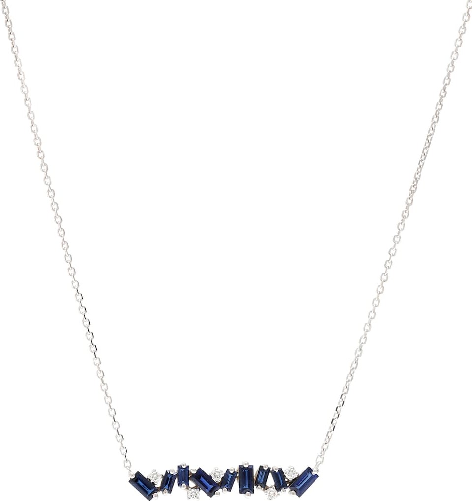 Suzanne Kalan 18kt white gold necklace with sapphires and diamonds
