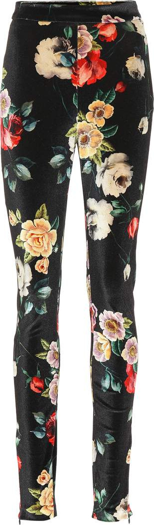 Attico Floral-printed velvet pants