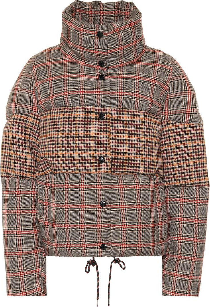 Moncler Checked wool-blend down jacket