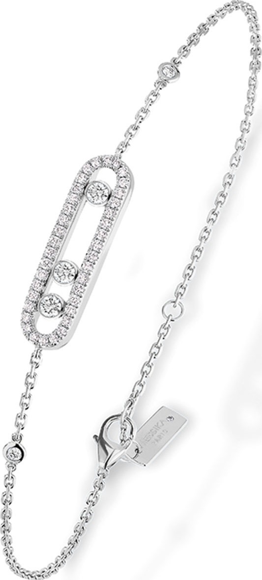 Messika Baby Move Pave Diamond Station Chain Bracelet in 18K Rose Gold