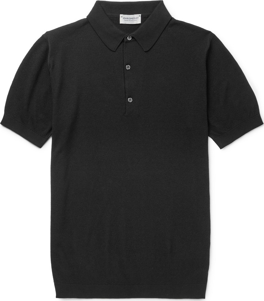John Smedley Roth Knitted Sea Island Cotton Polo Shirt
