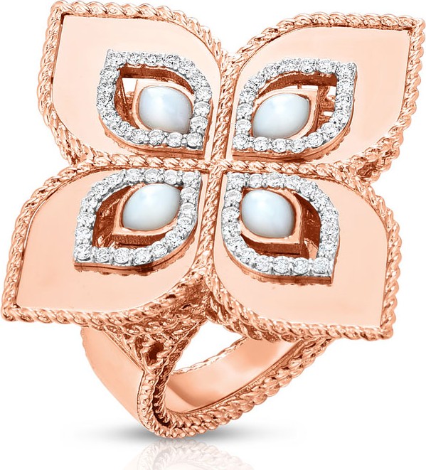 Roberto Coin Venetian Princess 18k Rose Gold Mother-of-Pearl Ring, Size 6.5