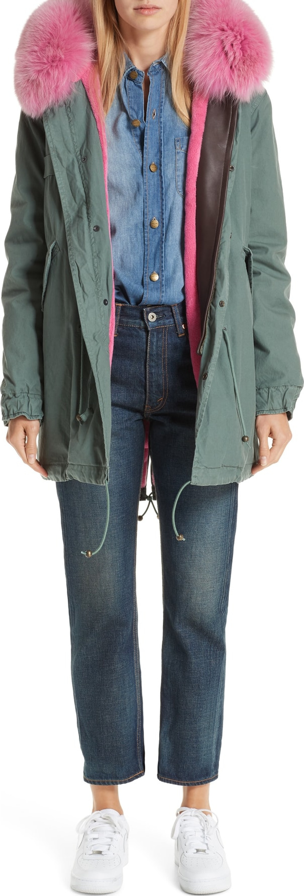 Mr&Mrs Italy Mr & Mrs Italy Genuine Fox Fur Trim Parka