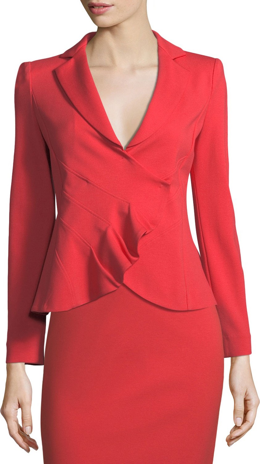 Emporio Armani Garden Rose Asymmetrical Ruched Jacket