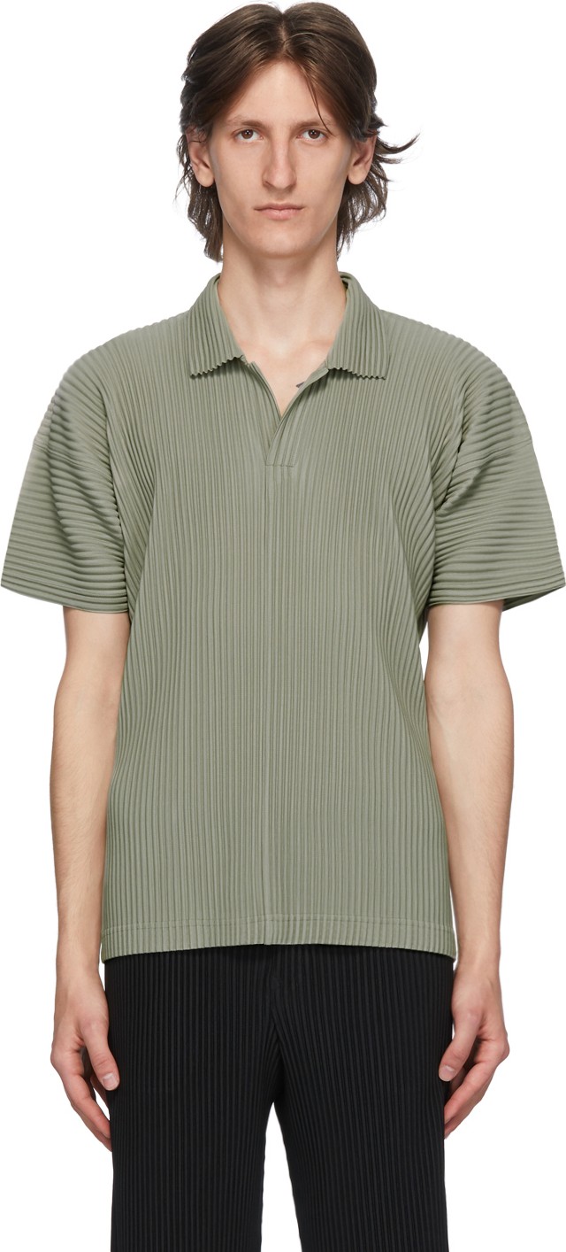 Homme Plissé Issey Miyake Khaki MC April Polo