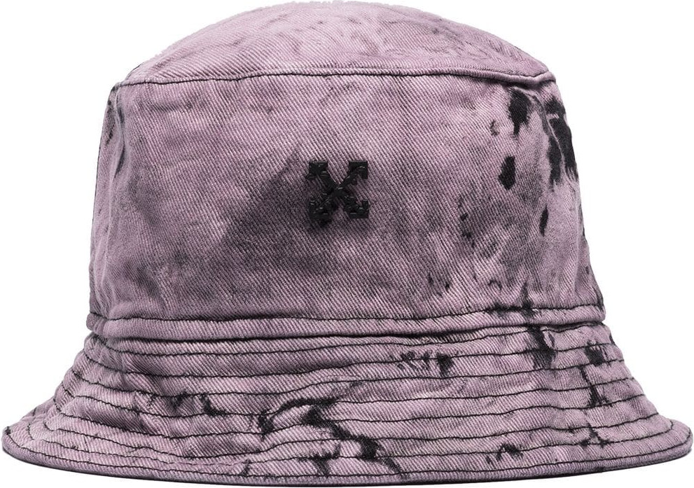 Off White - Tie-dyed denim bucket hat