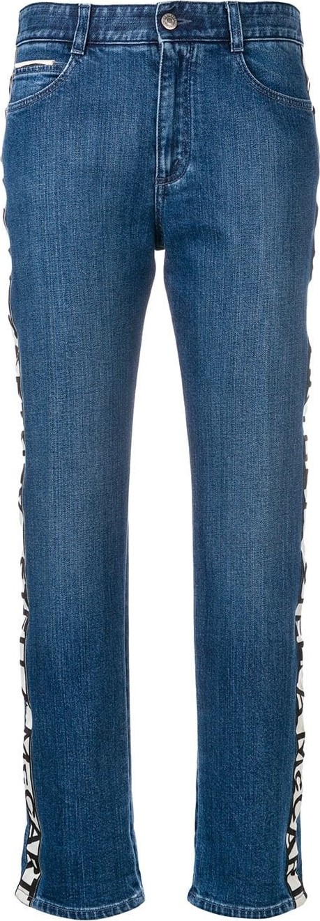Stella McCartney logo stripe boyfriend jeans