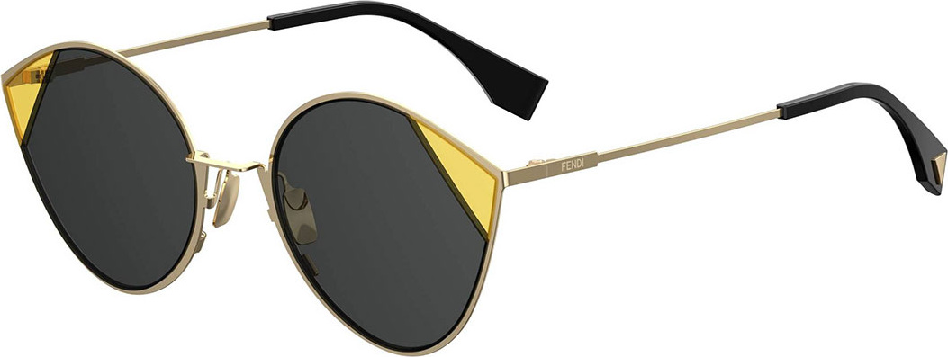 Fendi Round Two-Tone Metal Sunglasses