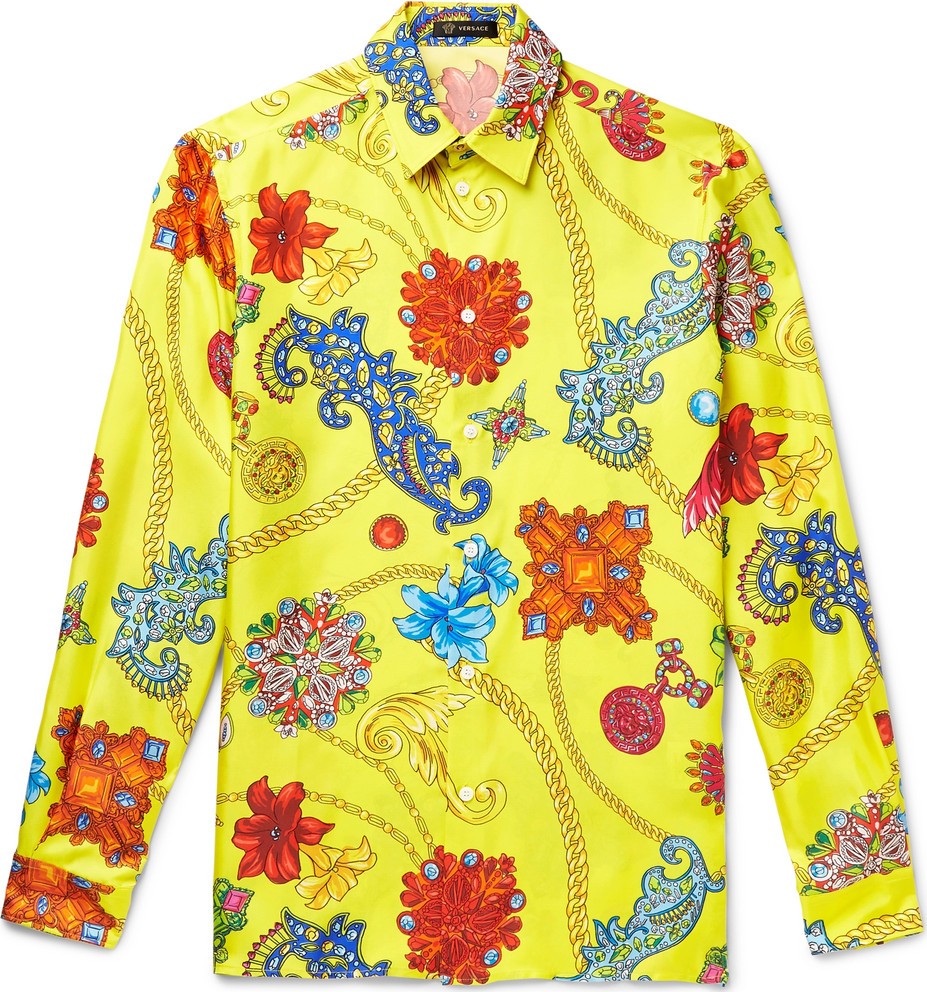 Versace Printed Silk-Twill Shirt