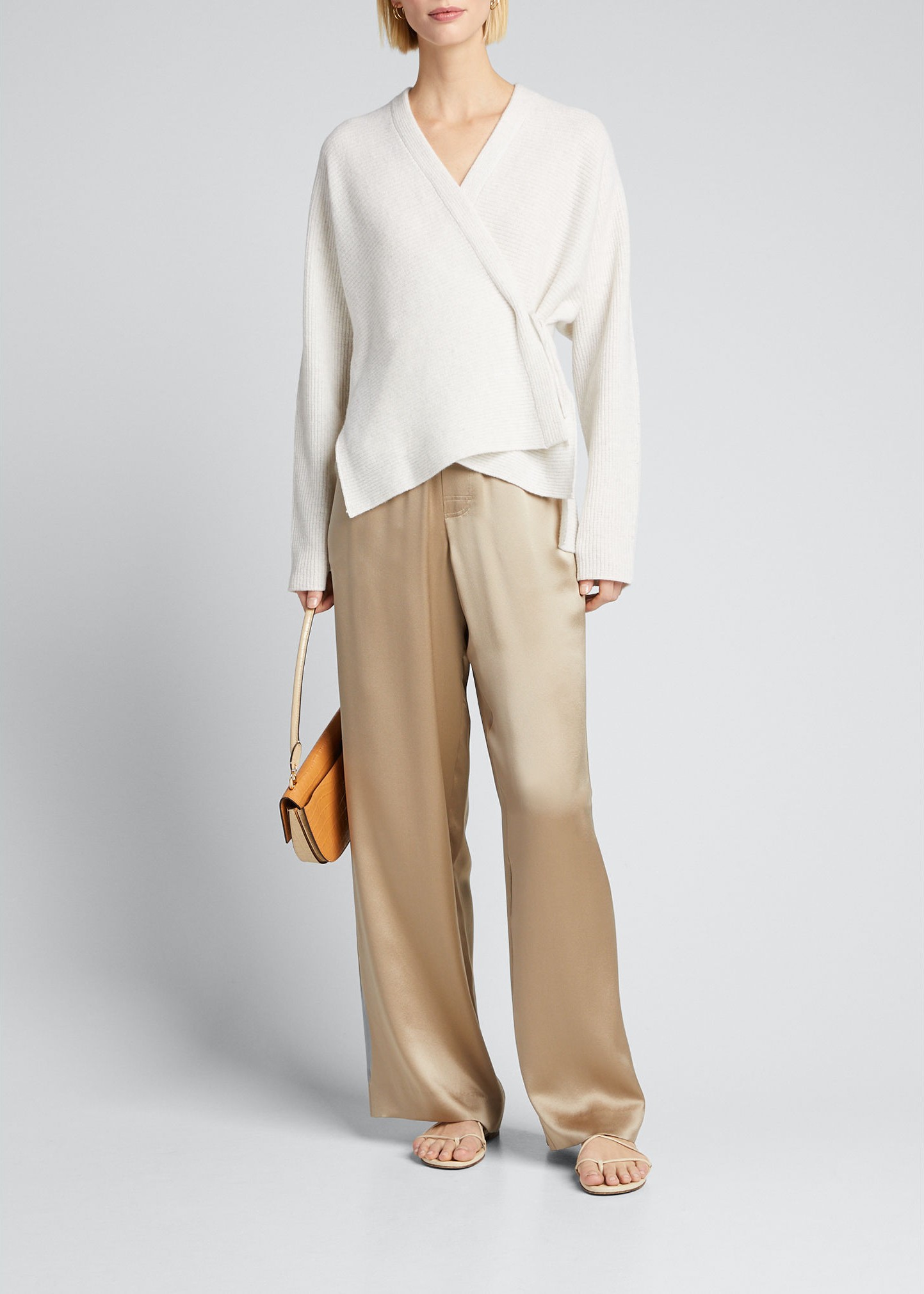 Vince Wrap-Front Wool-Blend Cardigan