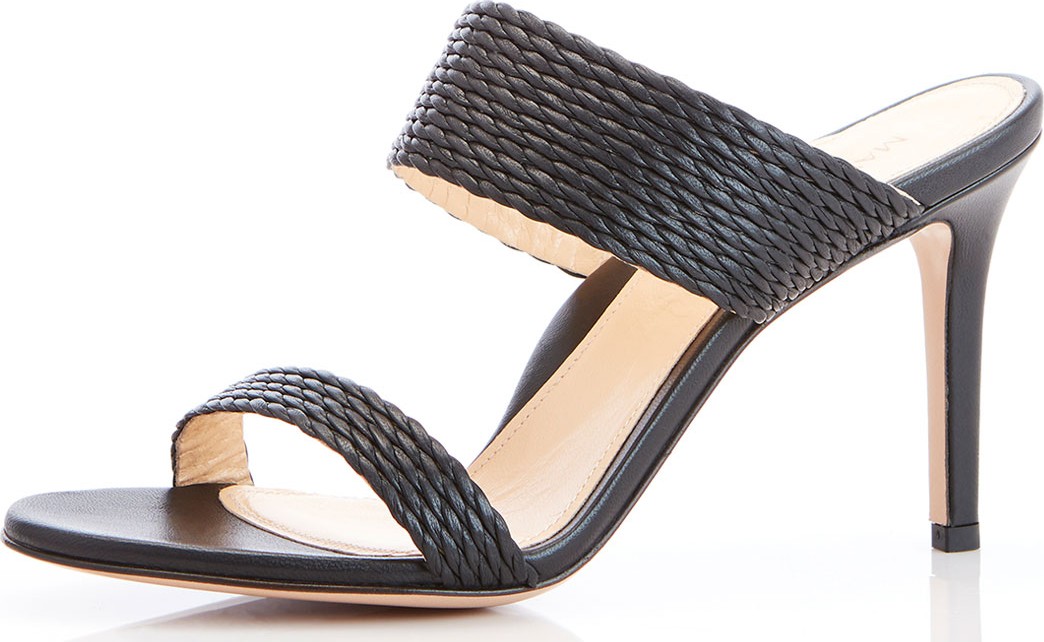 Marion Parke Foxy Braided Leather High-Heel Sandals