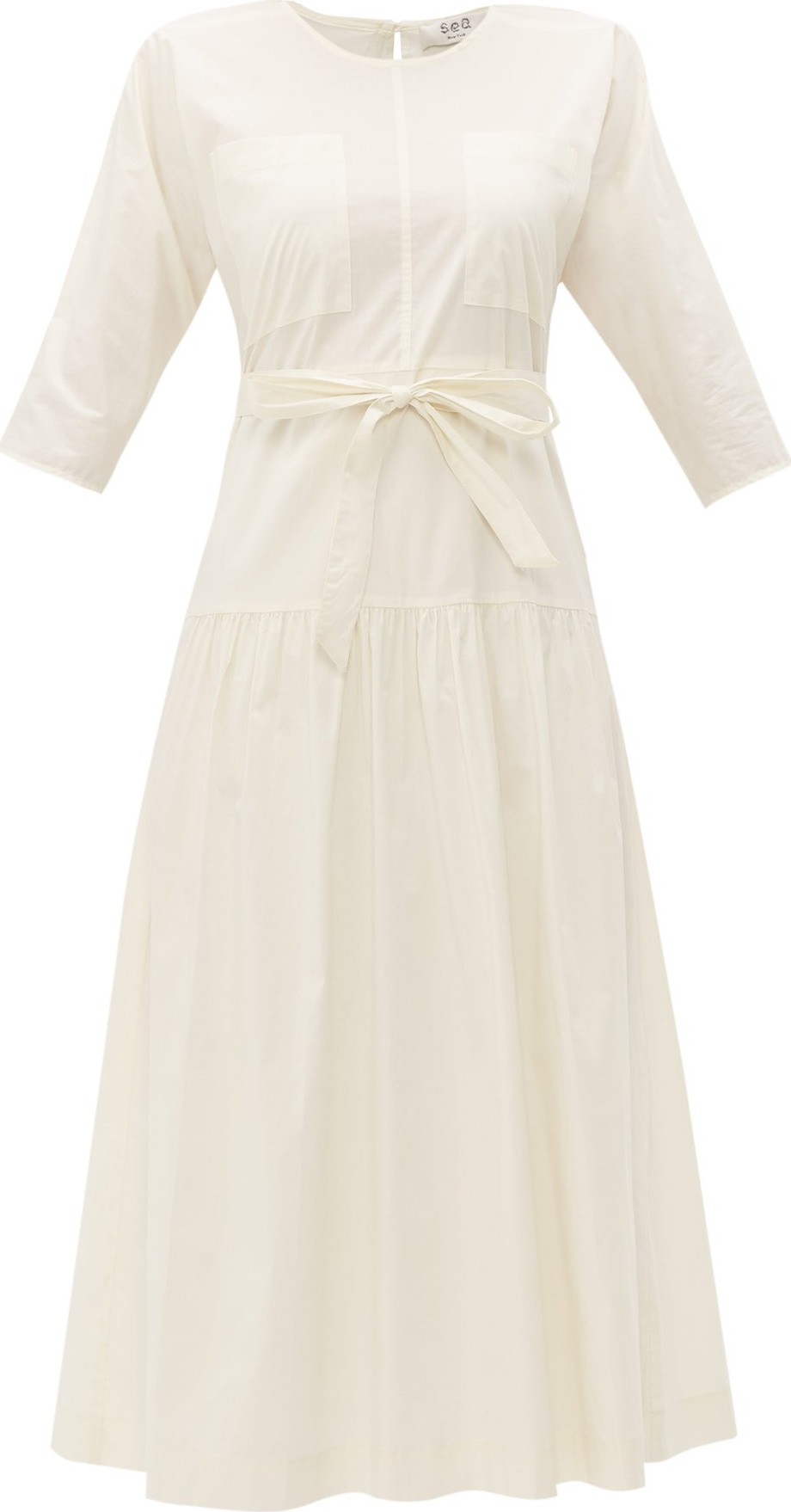 SEA Luna cotton-blend midi dress