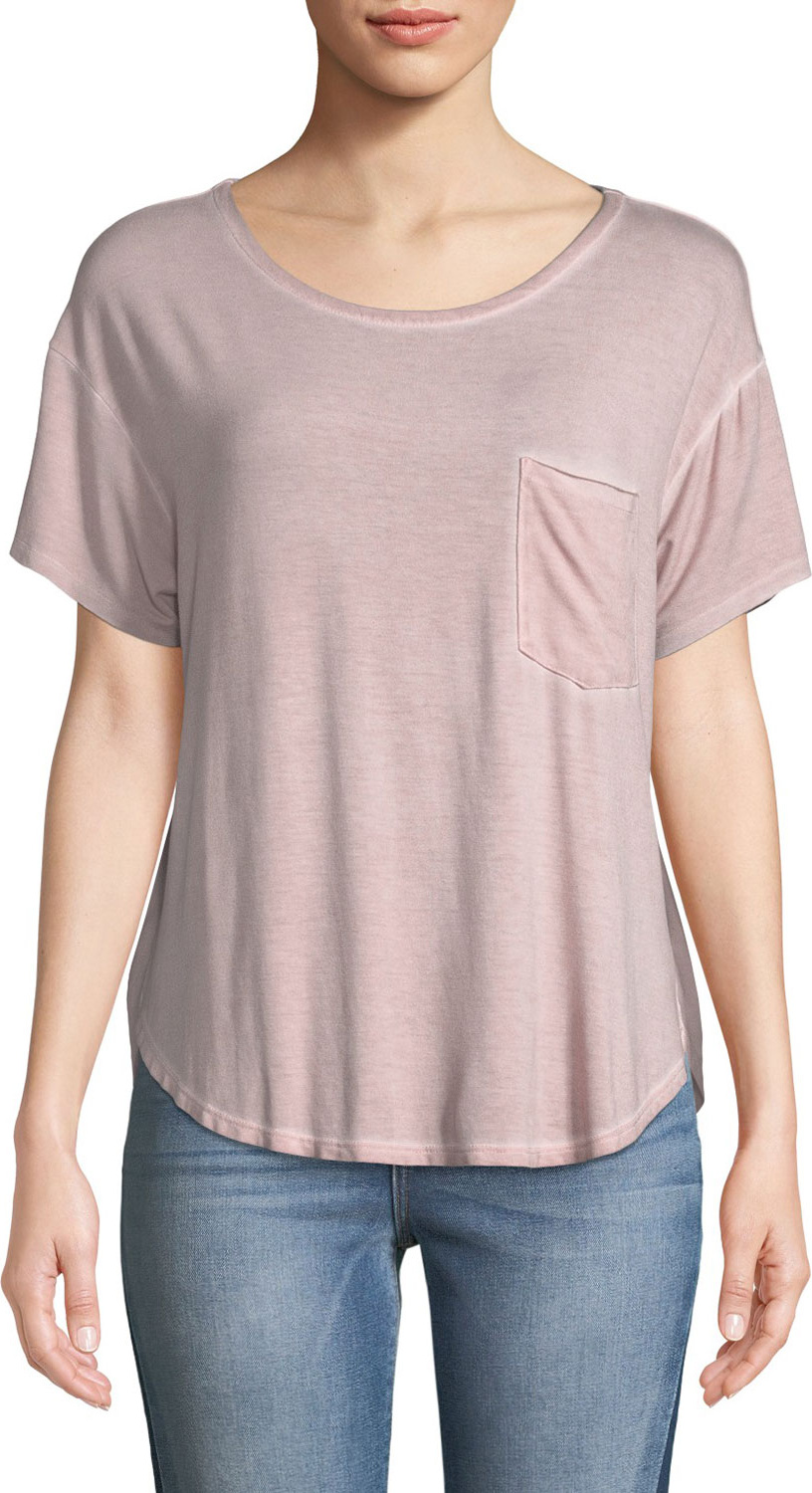 ATM Anthony Thomas Melillo Sun-Bleached Crewneck Short-Sleeve Pocket Tee