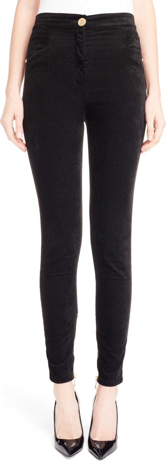 Balmain Skinny Velour Pants