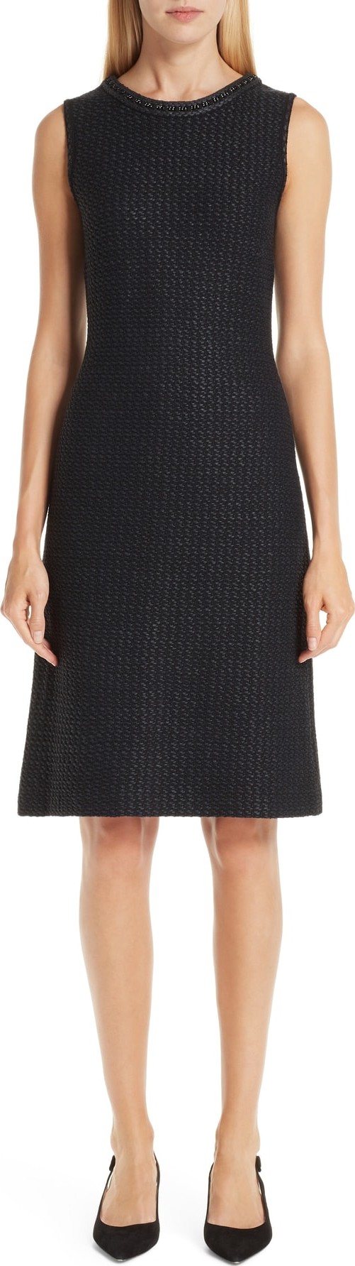 St. John Adina Chain Trim Knit Dress