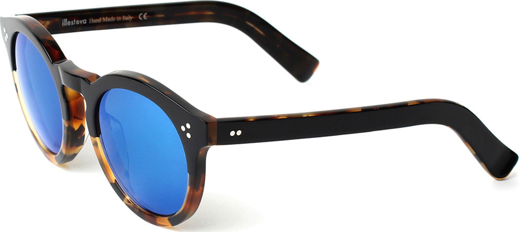 Illesteva Leonard Round Half & Half Sunglasses