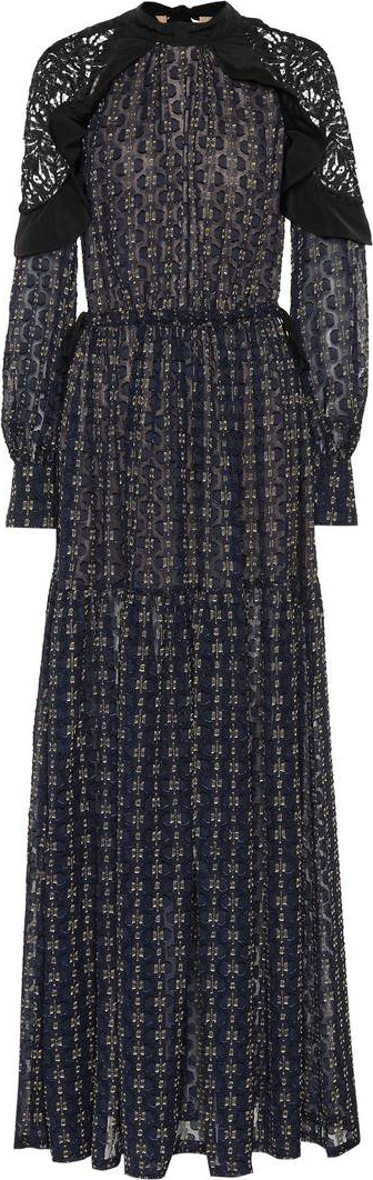 Self Portrait Fil coupé maxi dress