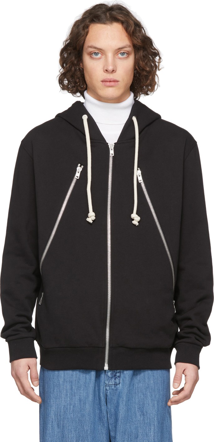 Maison Margiela Black Organic Zip Hoodie