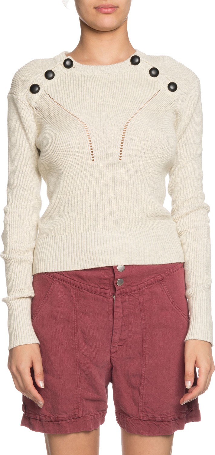 Isabel Marant Etoile Koyla Button-Shoulder Knit Sweater