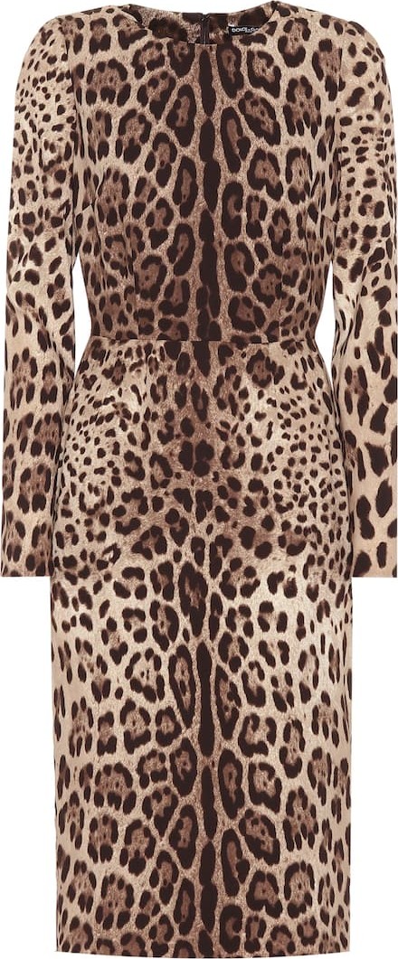 Dolce & Gabbana Leopard-print stretch-silk dress
