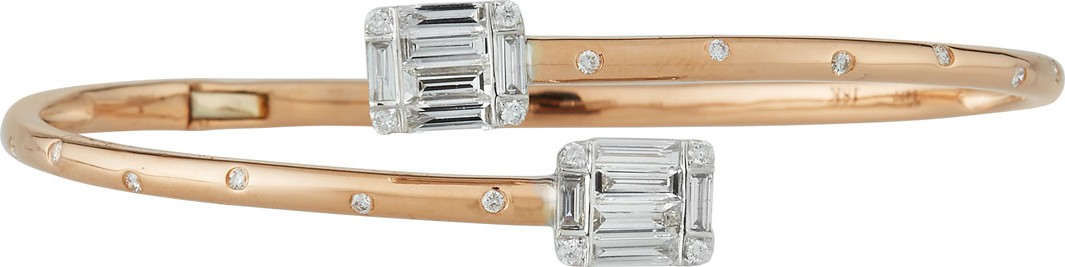 Andreoli Diamond Bypass Bracelet in 18k Rose Gold