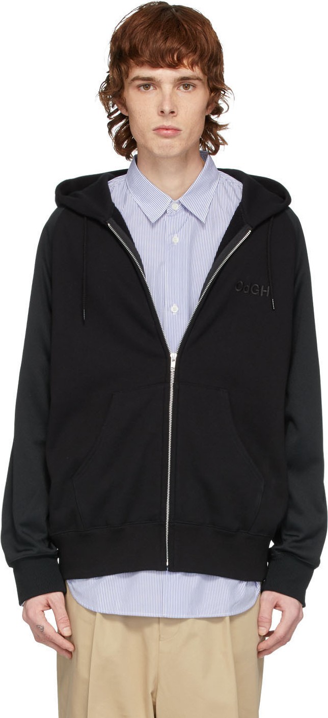 Comme des Garçons Homme Black Zip-Up Hoodie