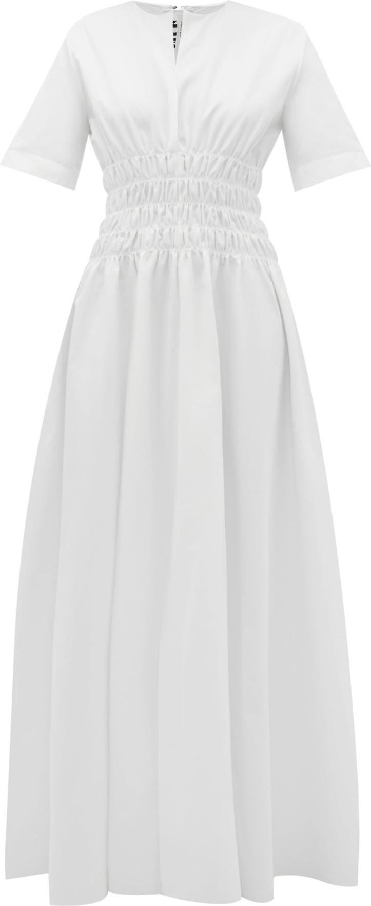 Maison Rabih Kayrouz Shirred-waist poplin dress